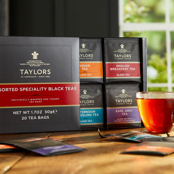 Taylors of Harrogate - Assorted Specialty Black Teas, 20 count, individually wrapped.