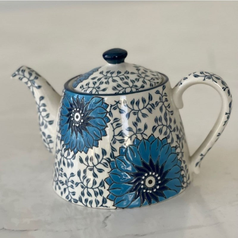 Texture Blue Sunflower Teapot