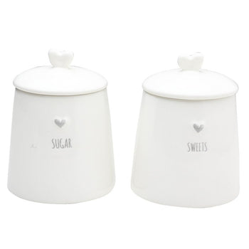 Textured "SWEETS" Small Canister, S/3
