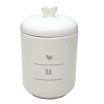 Textured "TEA" Medium Canister, S/2