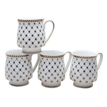 Twinkle Star Blue Pedestal Mugs, Set of 4
