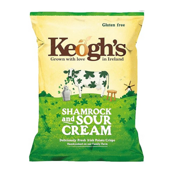 Keogh's Shamrock & Sour Cream Crisps. 40g