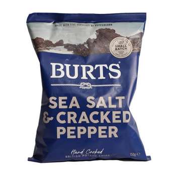 Burts - Sea Salt & Cracked Pepper Crisps. 150g