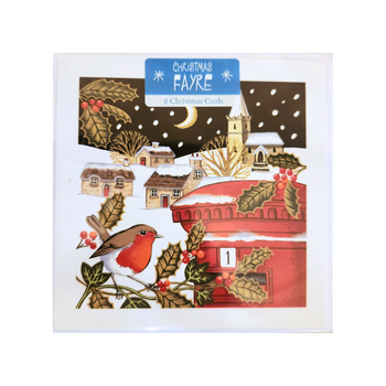 Christmas Fayre Midnight Robin Christmas Cards 8 Pack