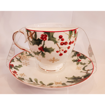 Grace Teaware - Holly Cup and Saucer