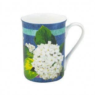 WHITE HYDRANGEA Mugs, Set of 4