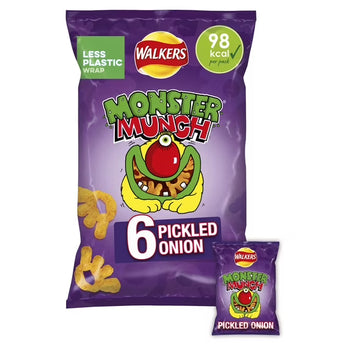 Walkers Monster Munch Pickled Onion 6 Pack - 6x20g