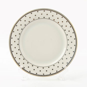 White Gold New Polka Dots Salad Plates, Set of 4