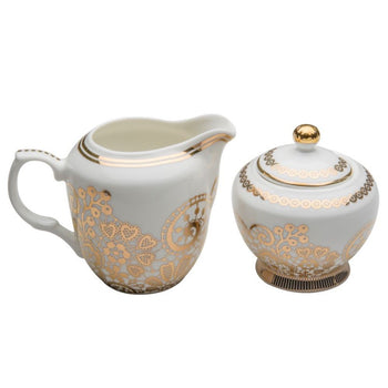 White Lace Berry Sugar Creamer Set