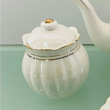 White Luster Gold Sugar Creamer Set