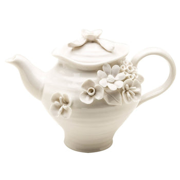 White Miss Daisy Teapot