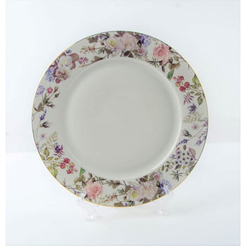 White Peony Mist Scallop Dinner Plate, Set of 4