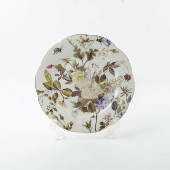 White Peony Mist Scallop Salad Plate, Set of 4