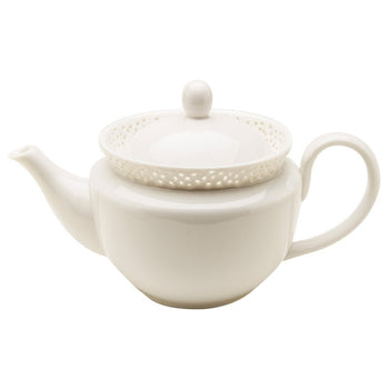 White Pierced Rose Teapot