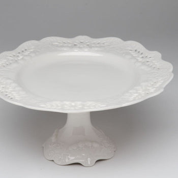 White Victorian 10.5-in Footed Cake Stand. 2 Stands