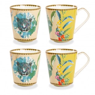 Wild Summer Green Coffee/tea Mugs, Set of 4