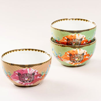 Wild Summer Tidbit Bowls, 3 Piece Set. Gift Boxed