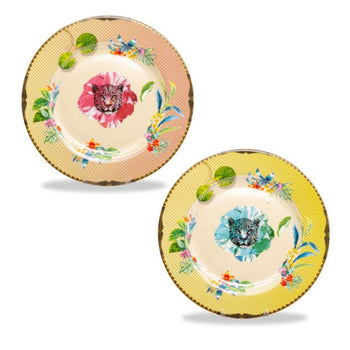 Wild Summer Yellow/Green Dessert Plates, Set of 2 Gift Boxed