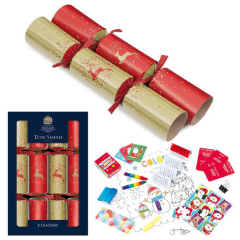 Tom Smith Contemporary Red and Gold Family Christmas Crackers 8x12.5"