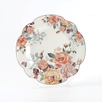 Yellow Rose Scallop Salad Plate, Set of 4