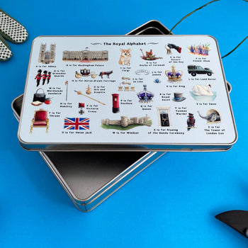 Yeti Cards & Gifts - The Royal Alphabet Storage Tin