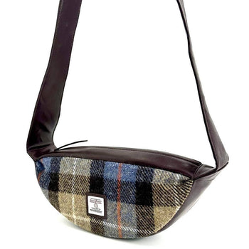 maccessori - Harris Tweed Sling Cross Body Bag Blue Brown Check