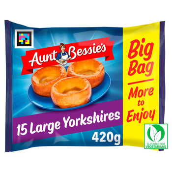 Aunt Bessie's Proper and Good Large Yorkshire Puddings 15 Pack 420g - 1lb Ship Weight