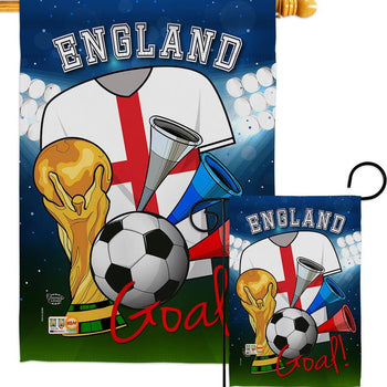 World Cup England Soccer Goal Garden Flag 13" x 18.5"