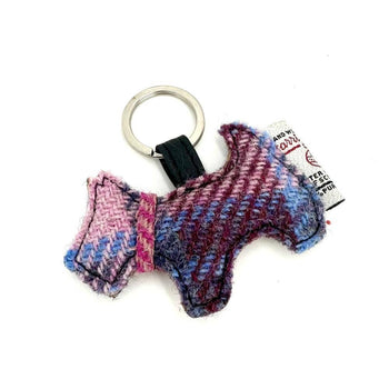 maccessori - Harris Tweed Scotty Dog Keyring Pastel Pink