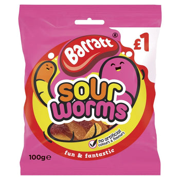 Barratt Sour Worms Fun & Fantastic. 100g