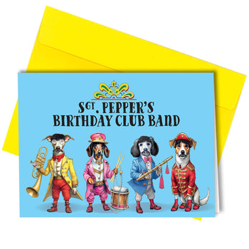 Close to the Bone Greeting Cards and Gifts - #377 SGT. peppers birthday club band The Beatles / dog lover