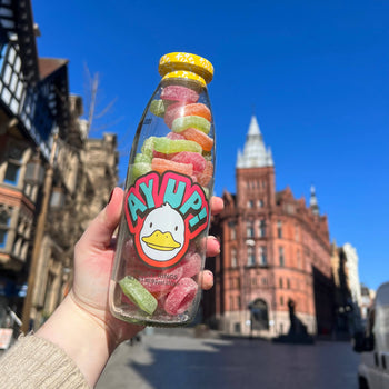 Treat Kitchen - "Ay Up Me Duck" - Charity Support Sweet Message Bottle Vegan