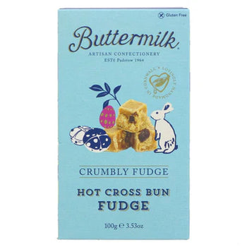 SALE BEST BEFORE SEPT 29 2025 Buttermilk Hot Cross Bun Crumbly Fudge 100g