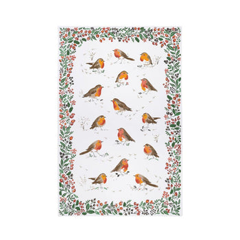 Ulster Weavers Cotton Tea Towel - Robins & Berry Border