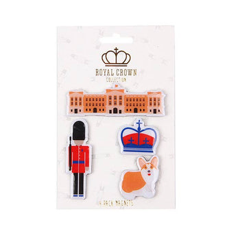 Eurostick - Royal Collection 4 Pack Magnets - Guard/Palace/Crown/Corgi