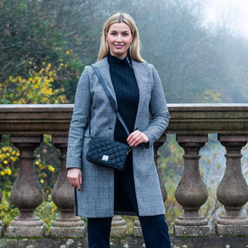 maccessori - Harris Tweed Quilt Shoulder Bag Charcoal