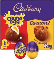 Cadbury Mixed Creme Egg - Caramel and Creme Egg 8 Pack 320g - Made in The UK