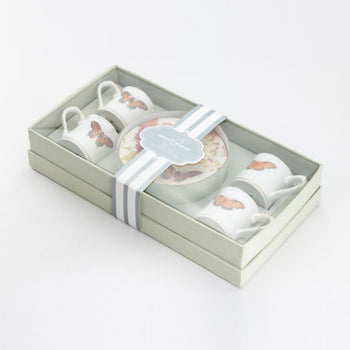 Autumn Butterfly Demi Cups and Saucers, S/4 Gift Boxed
