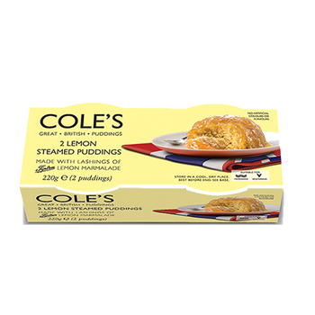 Cole's Lemon Steamed Pudding 2 Pack For Christmas 220g