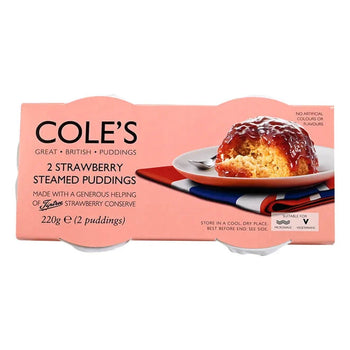 Cole's Strawberry Steamed Pudding 2 Pack For Christmas 220g