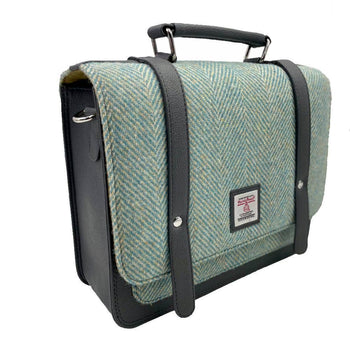 maccessori - Harris Tweed Ladies Messenger Bag Turquoise Herringbone