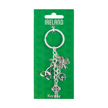 Eurostick - Irish Symbol Multi Keyring: Trinity Knot, Shamrock, Claddagh, Celtic Cross