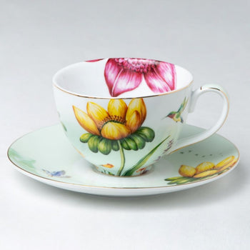 Paradise Garden Teacup Saucer, Set of 4