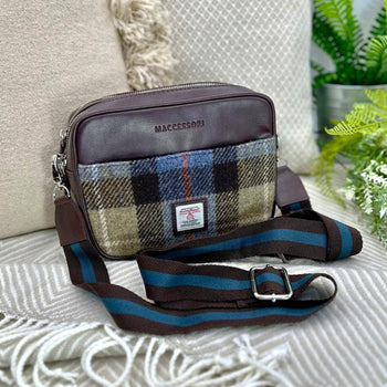 maccessori - Harris Tweed Camera Bag Blue/Brown Check