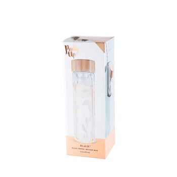 Pinky Up - Blair™ Insulated Glass Travel Mug with Infuser White Leaf