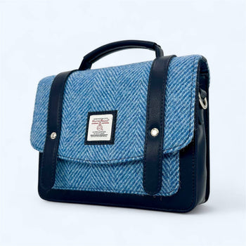 maccessori - Harris Tweed Ladies Mini Messenger Satchel Bag Sky Blue