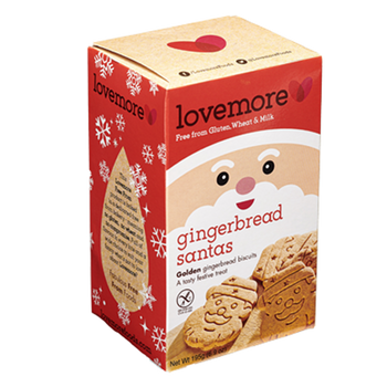 Lovemore Foods Gluten-Free Gingerbread Santas 195g