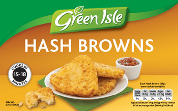 Green Isle Hash Browns 450g. 1lb Ship Weight