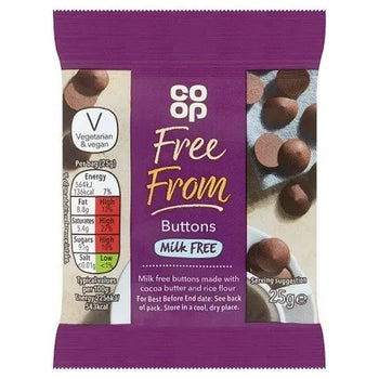 CO OP Free From Chocolate Buttons 25g