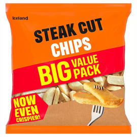 Iceland Steak Cut Chips XL 1.25KG Bag. 1.5lb Ship Weight